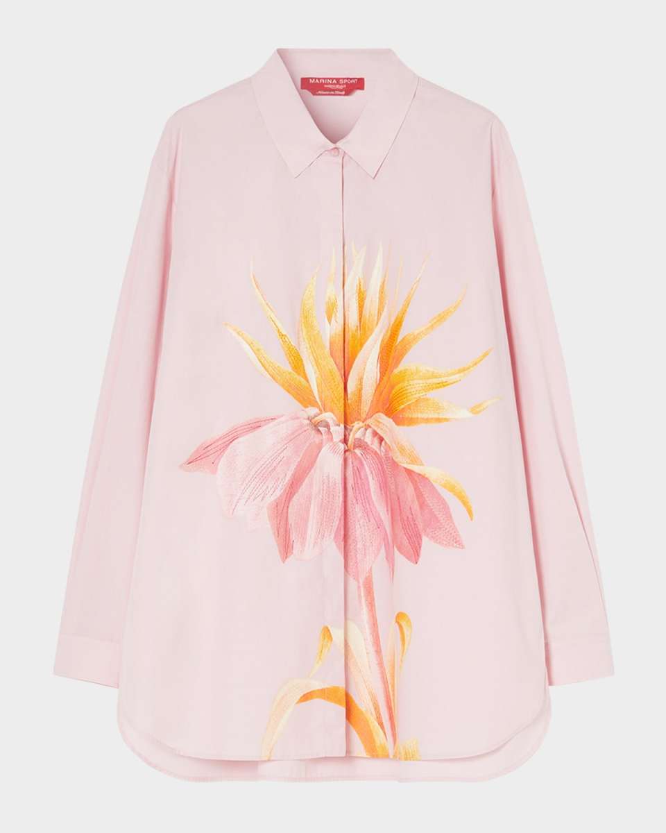 Plus Size Tartufo Floral-Print Poplin Shirt